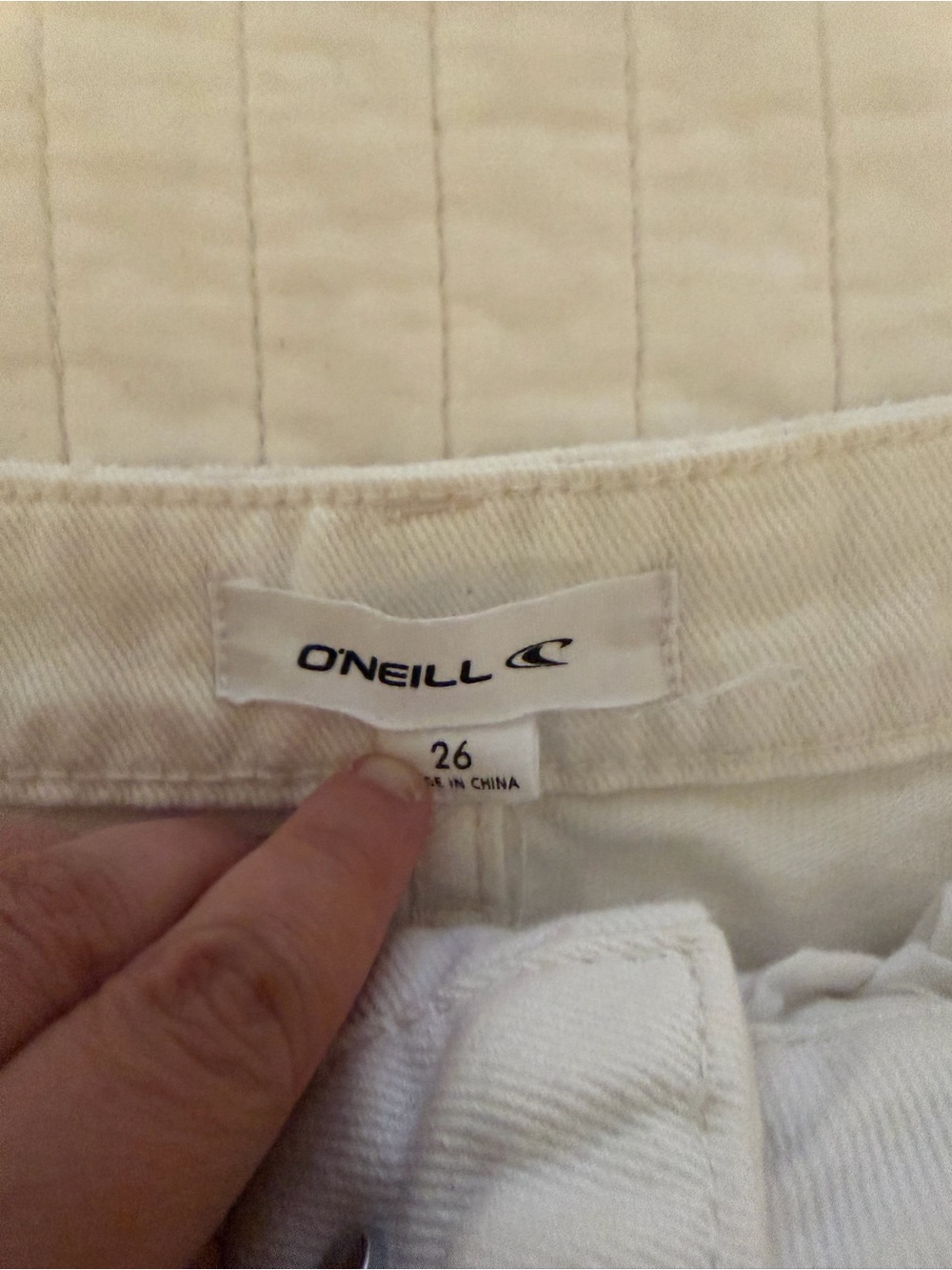 O’Neill White Frayed Hem Women's Denim Shorts - Picture 2 of 3